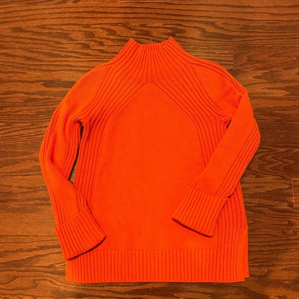 Deep Orange Ribbed Sweater - Picture 2 of 2